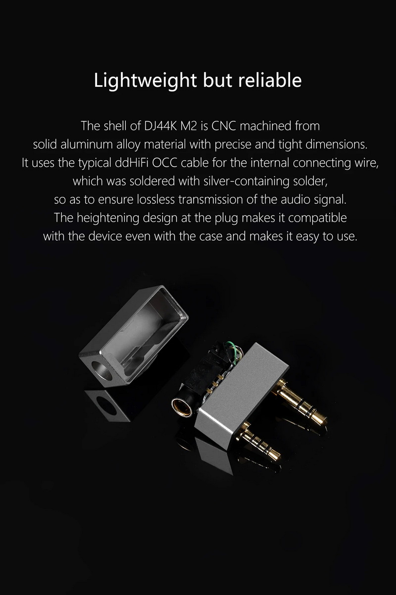 DD DJ44K M2 อะแดปเตอร์กราวด์พิน 4.4 มม. สำหรับเครื่องเล่น Astell&Kern ให้เสียงที่ดีขึ้น ประกันศูนย์ไทย
