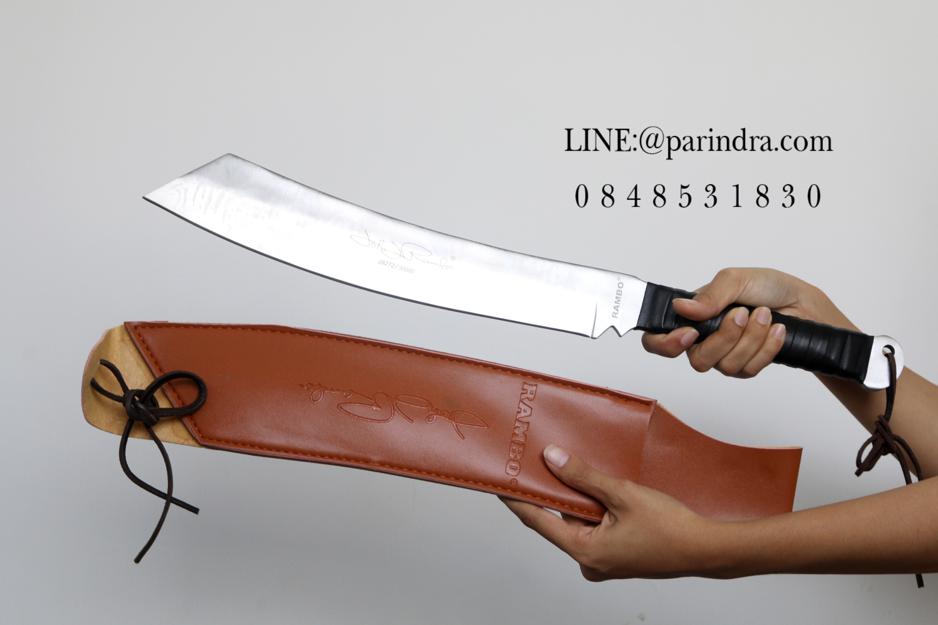 มีดเดินป่าใบตาย RAMBO IV สุดโหด สีเงิน ขนาดยาว 22 นิ้ว (OEM)