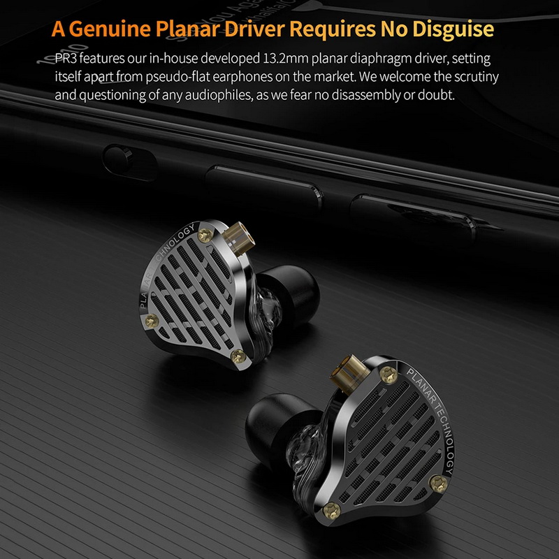 KZ PR3 หูฟัง IEMs ไดรเวอร์ Planar 13.2mm สาย OFC ชุบเงิน ประกันศูนย์ไทย