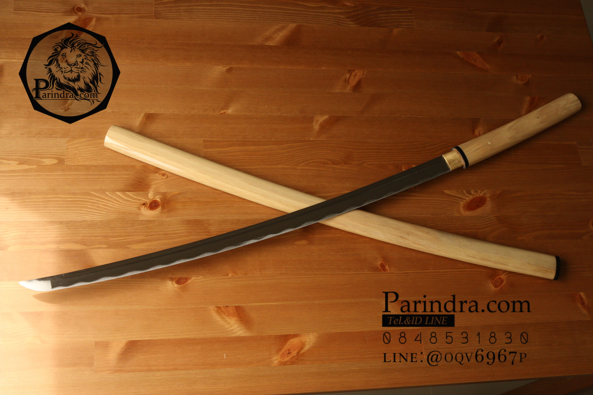 ขายดาบซามูไร คาตะนะ Katana ไว้ฝึกฟันดาบ แข็งแรงทนทาน ปลอกลายเนื้อไม้ขัดมัน