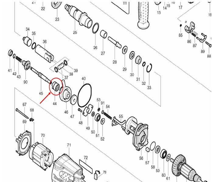 *เลิกจำหน่าย* เฟืองคลัช สว่านโรตารี่ Makita HR2432, 2450, 2451, 2453, 2454, 2455, 2470,F,FT, HR2475