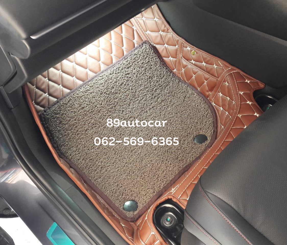 ขายพรมปูพื้นรถยนต์ Honda HR-V 2022 ปูพรม7D สีกาแฟ + พรมไวนิลดักฝุ่นสีน้ำตาล เต็มคัน