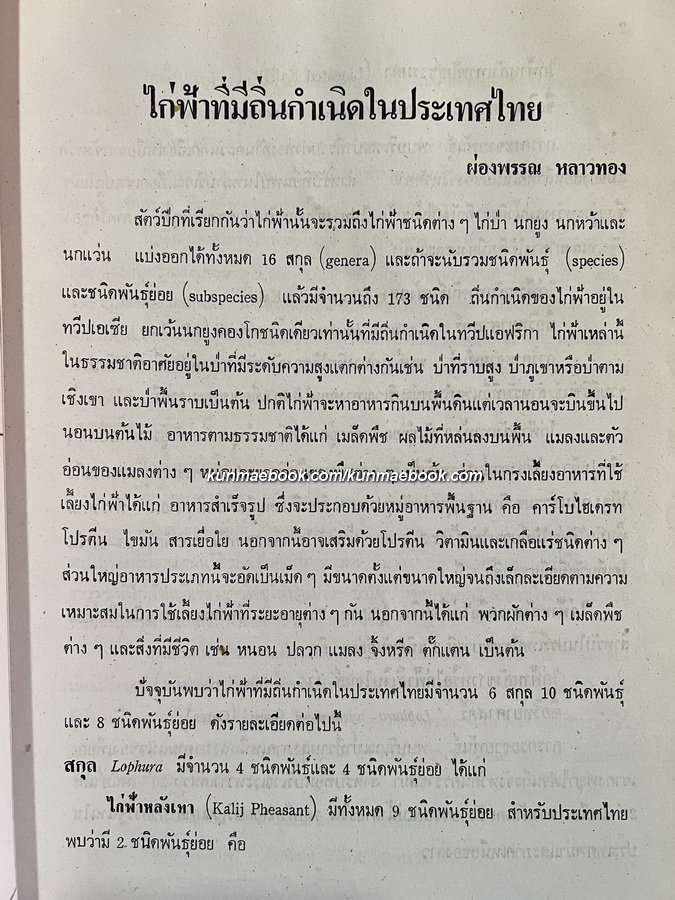 วารสารสมาคมอนุรักษ์ไก่ฟ้าแห่งชาติ ฉบับที่ 3 ปี 2533