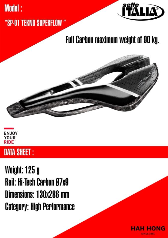 SELLE ITALIA อานนั่ง, SP01 TEKNO SUPERFLOW, ขนาด S, สีดำ (Road), S3,ขนาด L, สีดำ (Road), L3