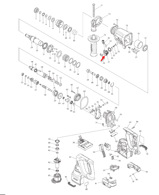 CHANGE LEVER มากีต้า DHR242, DHR243RFE, DHR242Z, DHR243Z, DHR242RFE Pn.453125-3 (แท้) ##