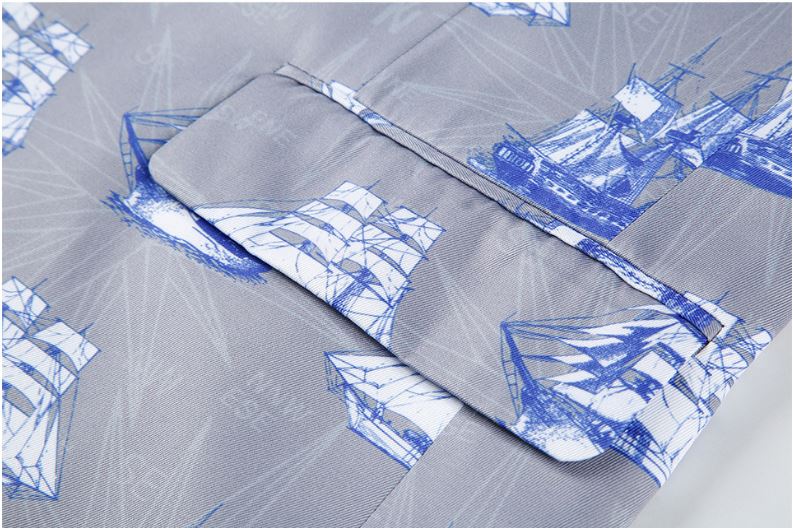 Pre-order เสื้อสูทชายแฟชั่น ลายกราฟฟิก สีสดใส ** เฉพาะเสื้อ**