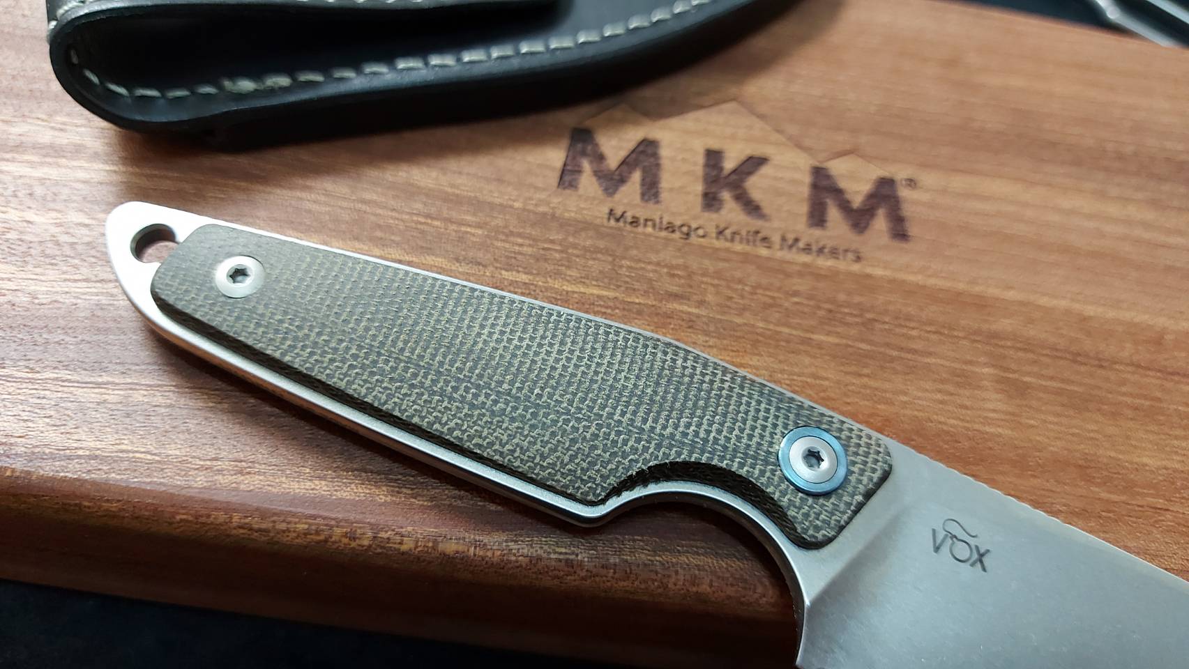 MKM MAKRO 1 M390 SW SHEEPSFOOT FIXED bld GRN CVN MICARTA hdl