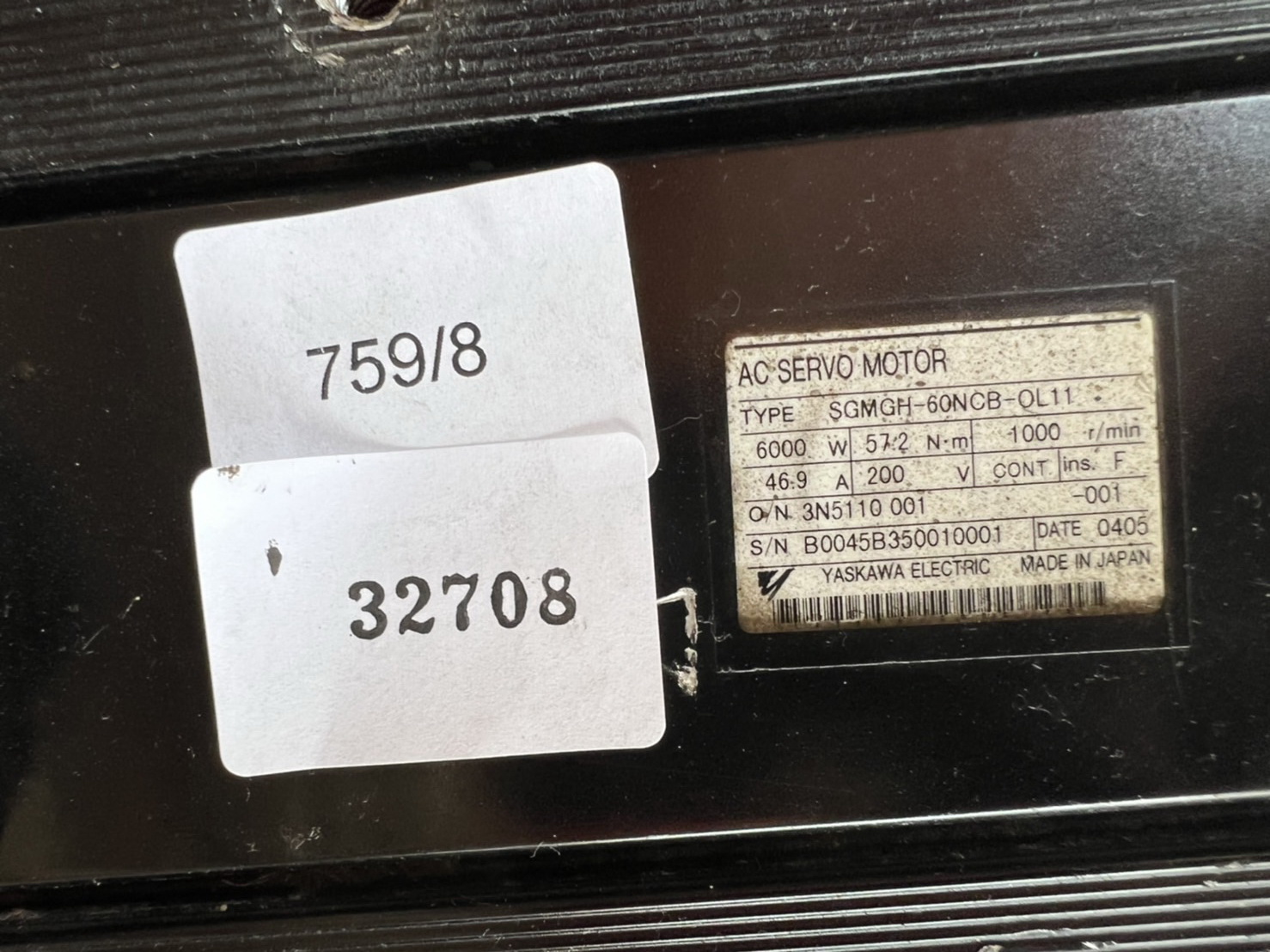 SGMGH-60NCB-OL SERVO MOTOR " YASKAWA "