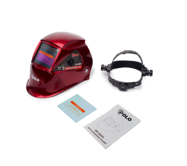 หน้ากากปรับแสงอัตโนมัติ สีแดง POLO โปโล รุ่น RY-300X Pn.Y300SG RED ##