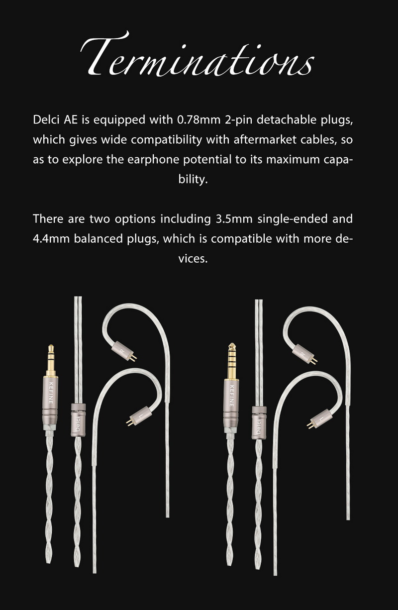 KEFINE DelciAE หูฟัง IEMs ไดรเวอร์ Dynamic 10 มม. ไดอะแฟรม DLC+PU เปลี่ยนท่อนำเสียงได้ ประกันศูนย์ไทย