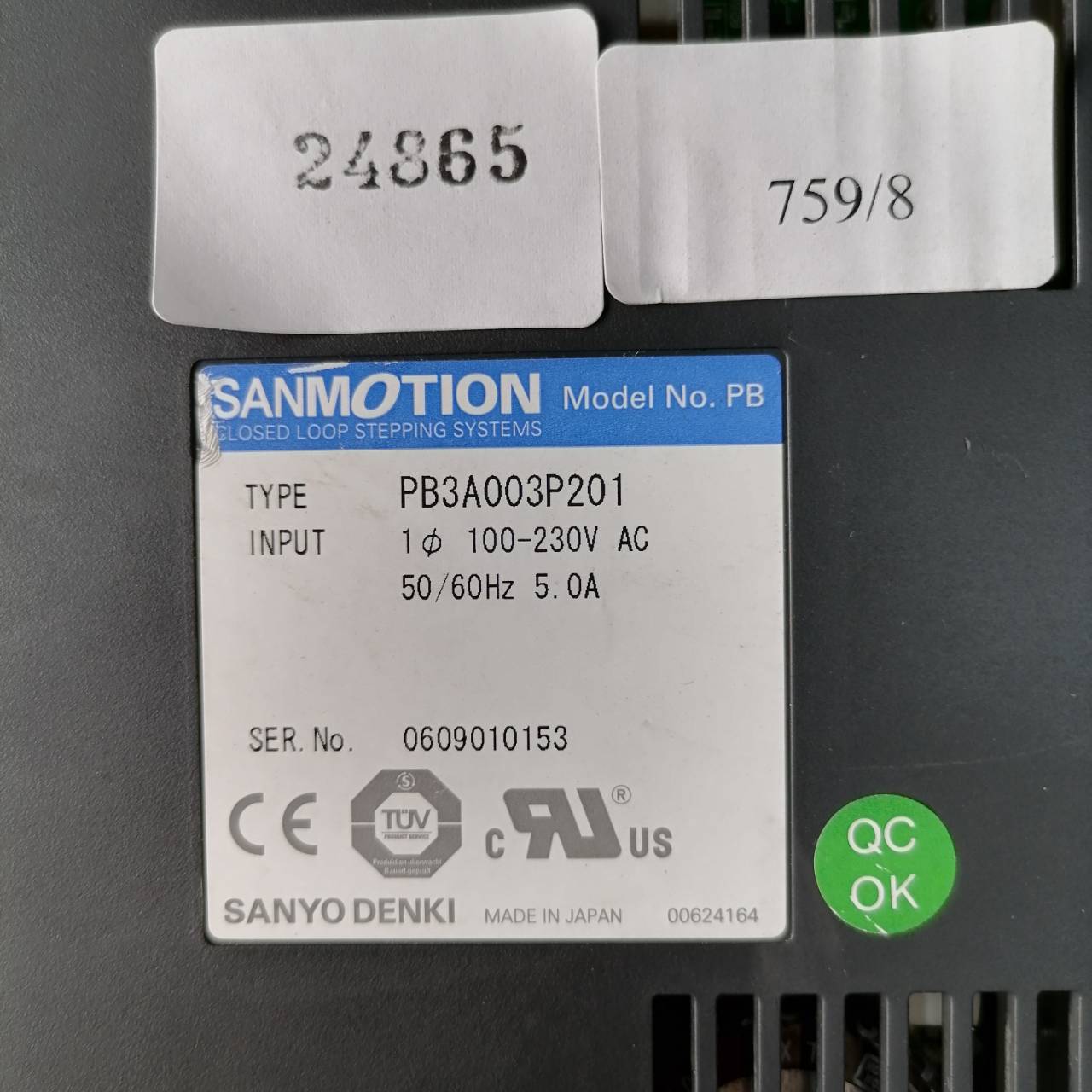 PB3A003P201 SERVO DRIVE " SANYO DENKI "