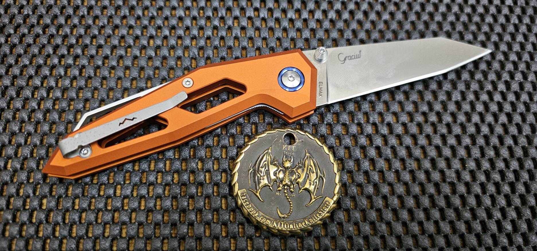 MKM Edge Liner Lock Knife Orange Aluminum (2.9" Satin) EGL-AOR