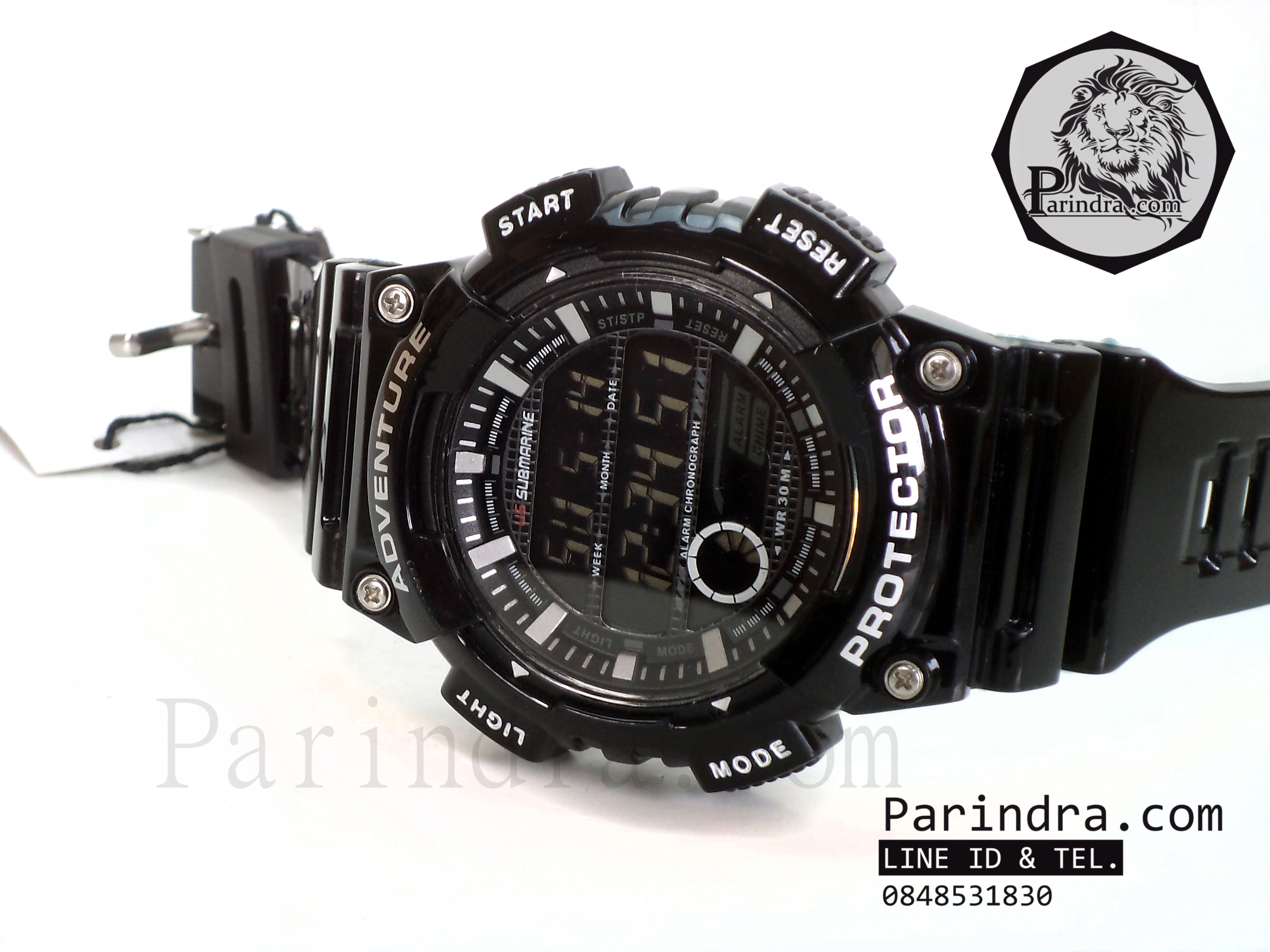 นาฬิกา US submarine สีดำตัดขาว TP1318M ผิวมัน ใหม่!!! หน้าปัดดำ