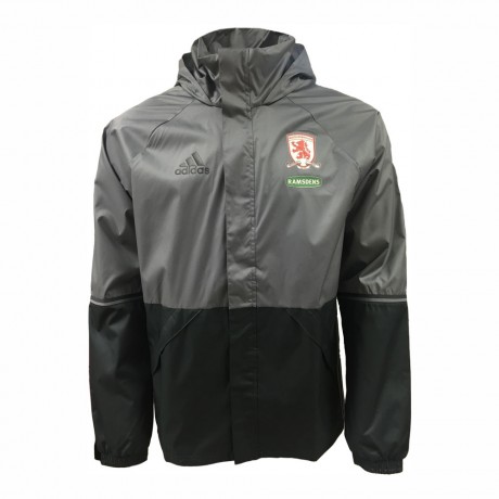 เสื้อแจ็คเก็ตทีมมิดเดิลส์เบรอ เทรนนิ่งออลเวทเธอร์แจ็คเก็ตสีเทาของแท้
