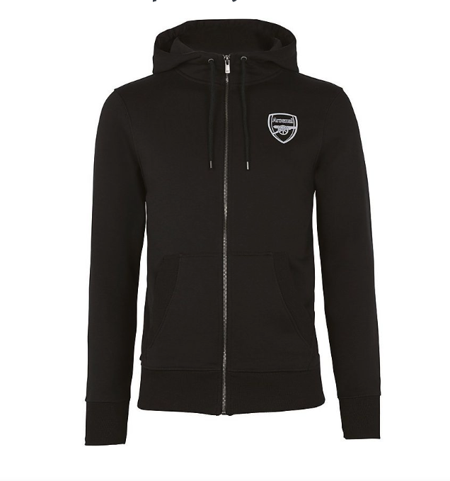 เสื้อฮู้ดอาร์เซนอล Essentials Zip สีดำของแท้