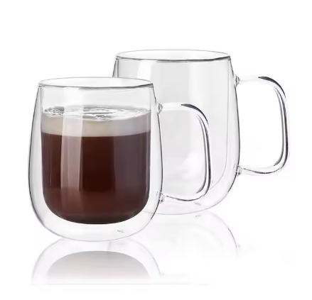แก้วใส 2 ชั้น มีหูจับ 250-450 ml