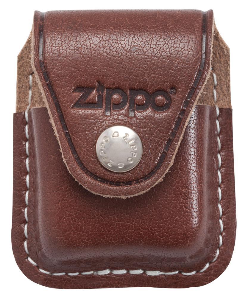 กระเป่าหนังใส่ไฟแช็ค Zippo แท้ - Genuine Zippo LPCB, Brown Leather Lighter Pouch with Clip แบบคลิปเหน็บ