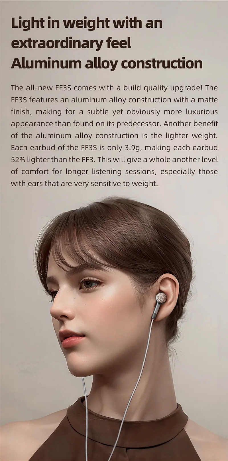 FiiO FF3S เอียบัดถอดสายได้ หูฟัง แบบ Drum ไดรเวอร์ Dynamic ไดอะแฟรมชุบ Beryllium ประกันศูนย์ไทย