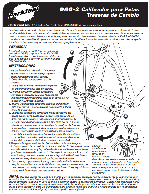 ตัวดัดดร็อปเอาท์ Park Tool DAG-2.2 derailleur hanger alignment gauge
