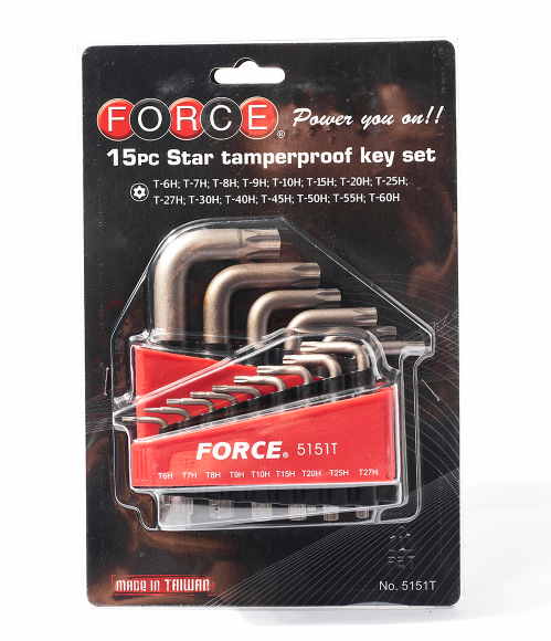 ชุดประแจ หัวจีบแกนกลวง (15ชิ้น) ฟอร์ซ (FORCE) Pn.5151T