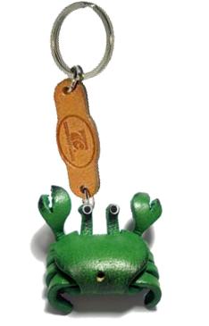 พร้อมส่ง พวงกุญแจหนังแท้ Handmade รูปปู