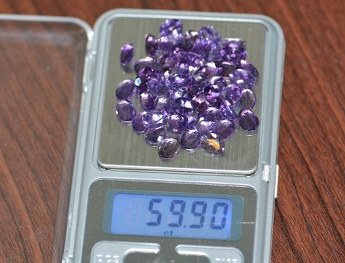 อเมทิสต์สีม่วงสวย 8x6 มิล