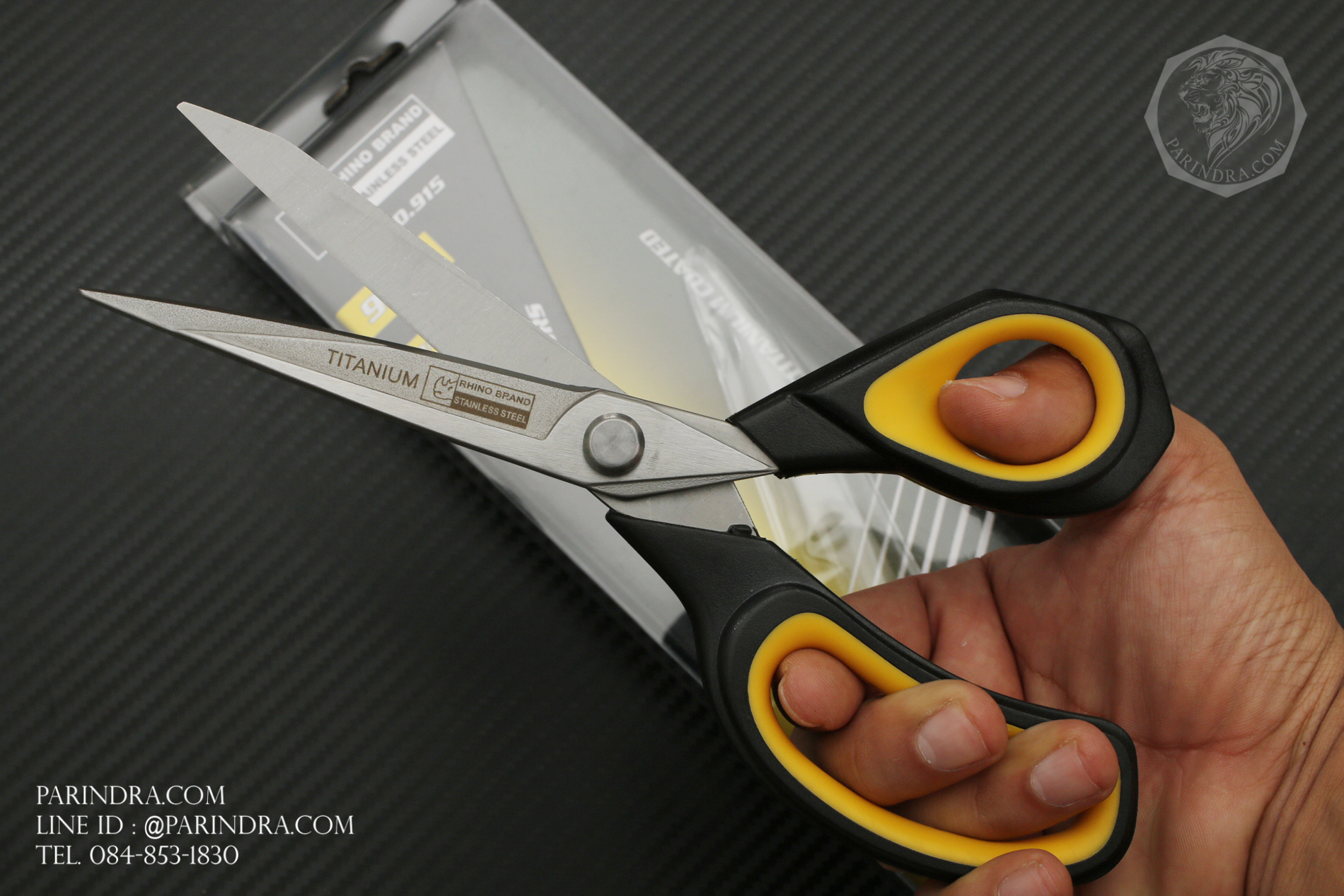 กรรไกรตัดผ้า Rhino Brand No.915 ขนาด 9.5 นิ้ว HEAVY DUTY TAILOR SCISSORS STAINLESS STEEL TITANIUM COATED