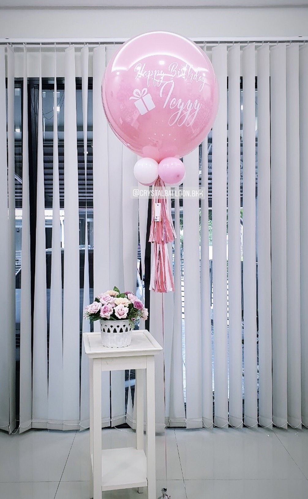 ลูกโป่ง วันเกิด Bubble ขนาด 24" สีพาสเทล พร้อมตกแต่ง สามารถเปลี่ยนสีลูกโป่ง/เปลี่ยนข้อความ/เปลี่ยนขนาดได้