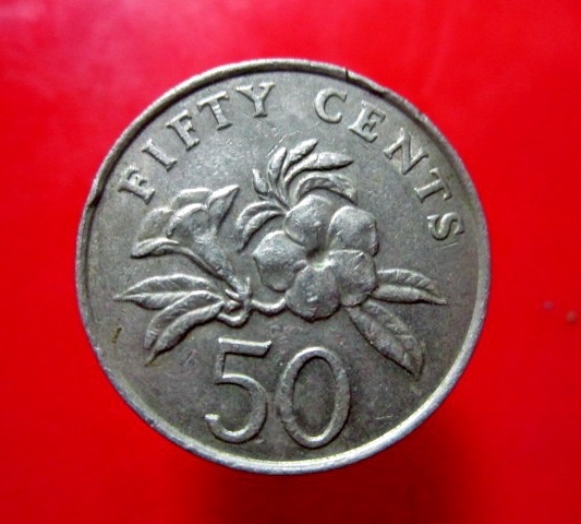 เหรียญเงินตราต่างประเทศ เหรียญ 50 เซ็นต์ ประเทศสิงคโปร์ ค.ศ 1988 ไม่ไช้ราคาแลกเปลี่ยนนะครับ