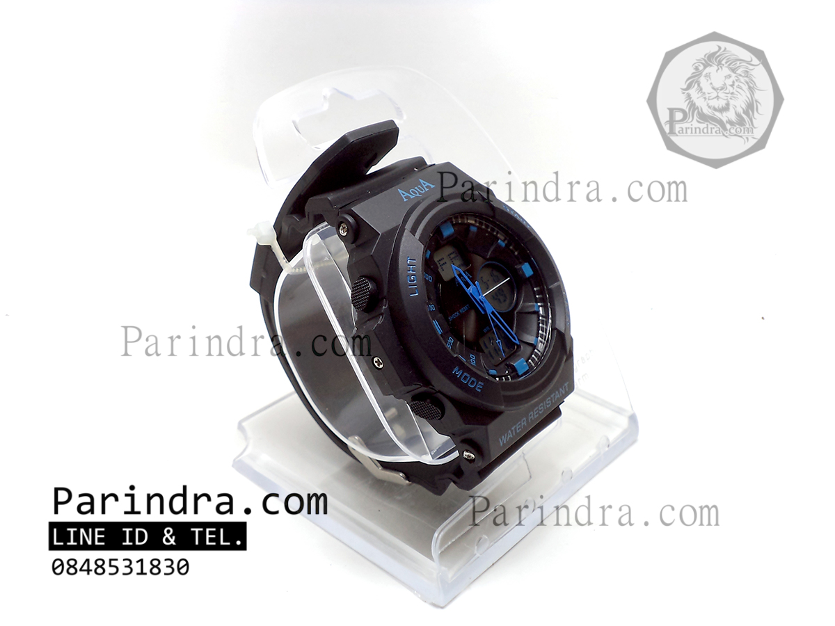 นาฬิกาข้อมือ AQUA รุ่น 1208 สีดำ-น้ำเงิน