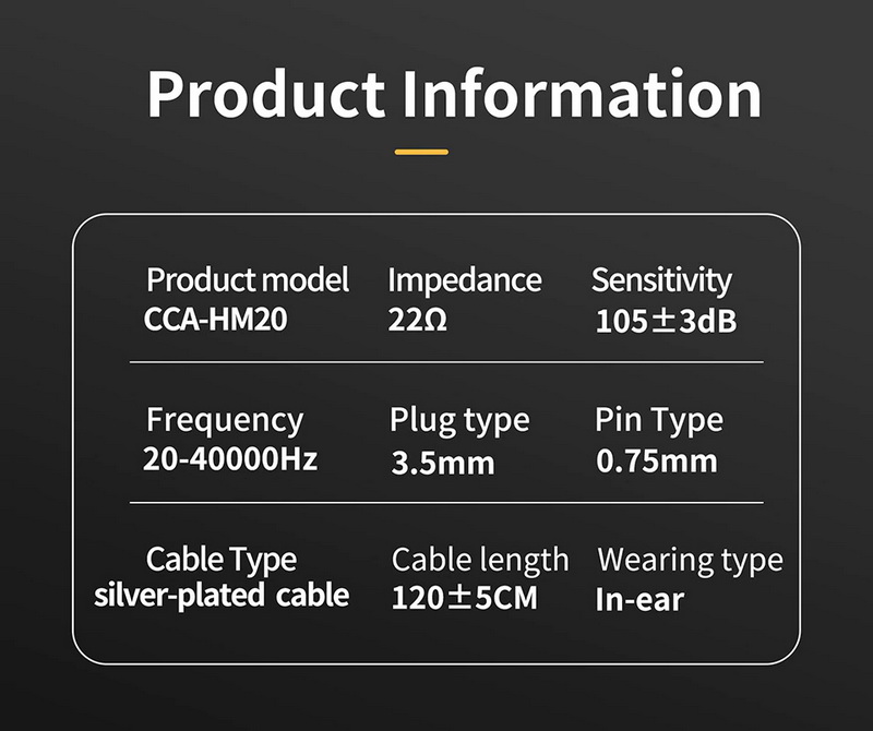 ขาย CCA HM20 หูฟัง Hybrid 8 ไดรเวอร์ 7BA+1DD ซาวสเตจกว้าง ประกันศูนย์ไทย