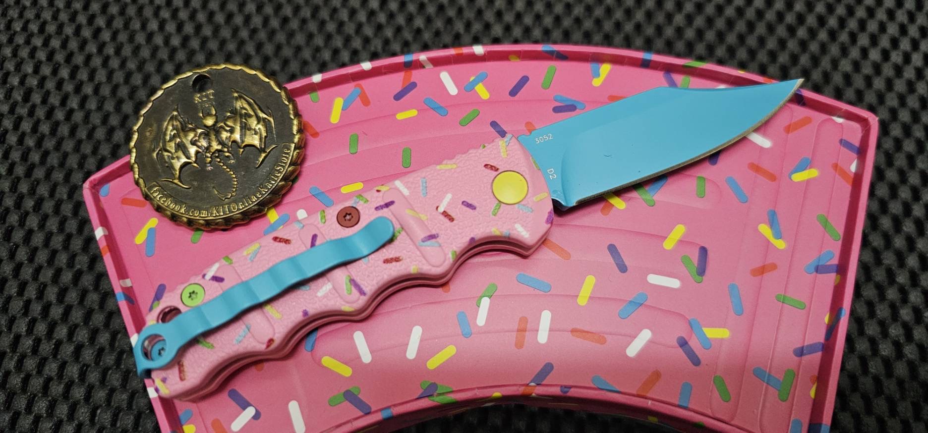 Boker Mini Dessert Warrior Kalashnikov Bowie Automatic Knife (2.5") Donut Knives Innovative