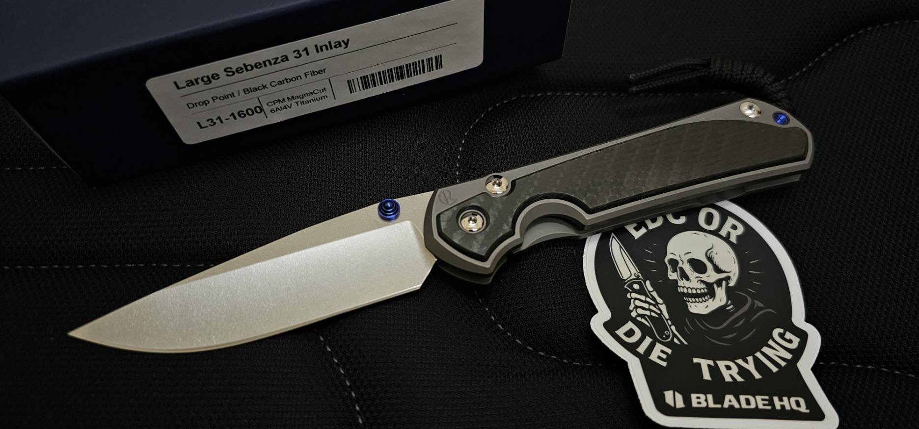 Chris Reeve Large Sebenza 31 Exclusive Knife Black Carbon Fiber (3.6" SW)