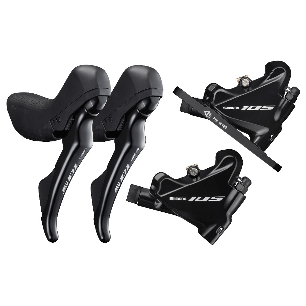 ชุดดิสเบรค SHIMANO 105 ประกอบเสร็จ มือเกียร์/ก้ามดิส/สาย, ST-R7020/BR-R7070, หน้า/หลัง, 1000/1700MM