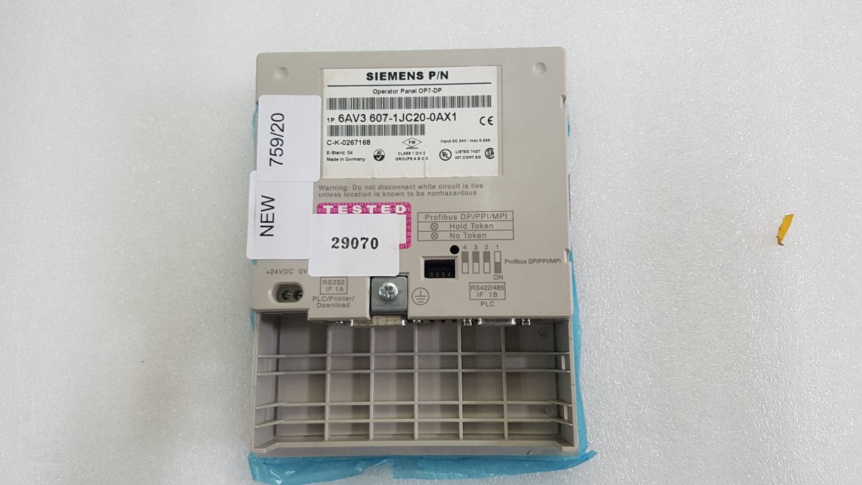 6AV3 607-1JC20-0AX1 HMI " SIEMENS "
