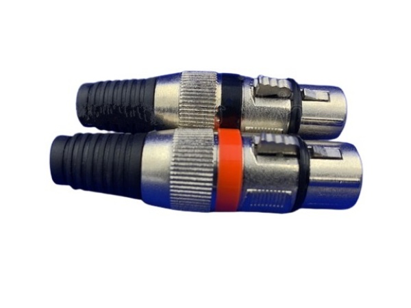 ปลั๊ก,แจ๊คแคนนอน เหล็ก CAN-108-8K เมีย แหวน-ดำ-แดง