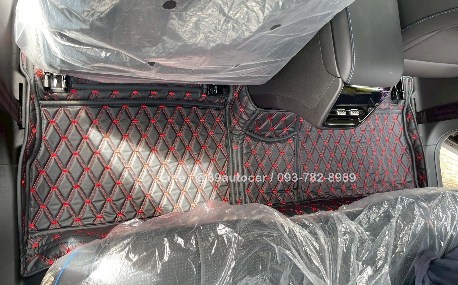 พรมรถยนต์ Jaecoo J5 EV ปูพรมVVIP ด้ายคู่ สีดำด้ายแดง 3 ชิ้น