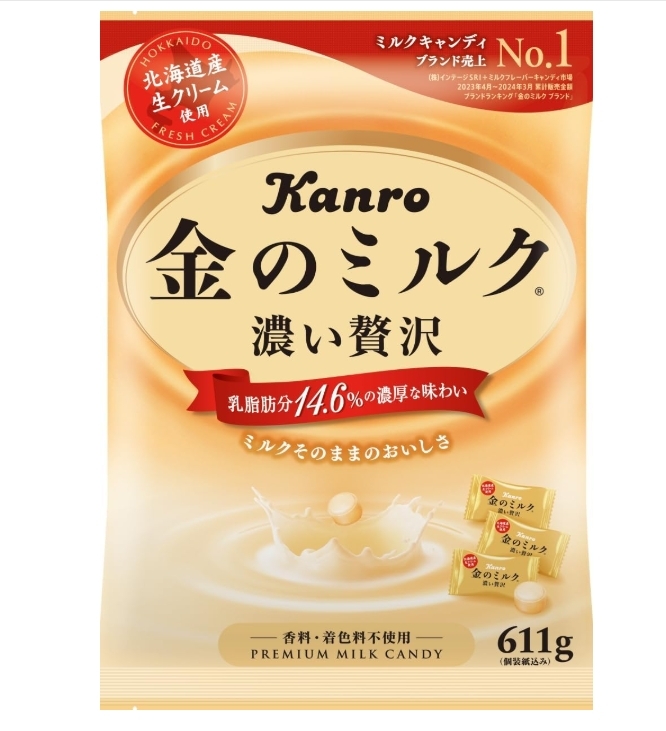 พรีเมียมขนาดนี้ ต้องลอง! ลูกอมรสนมเข้มข้น Kanro 金のミルク濃い贅沢 – 24g