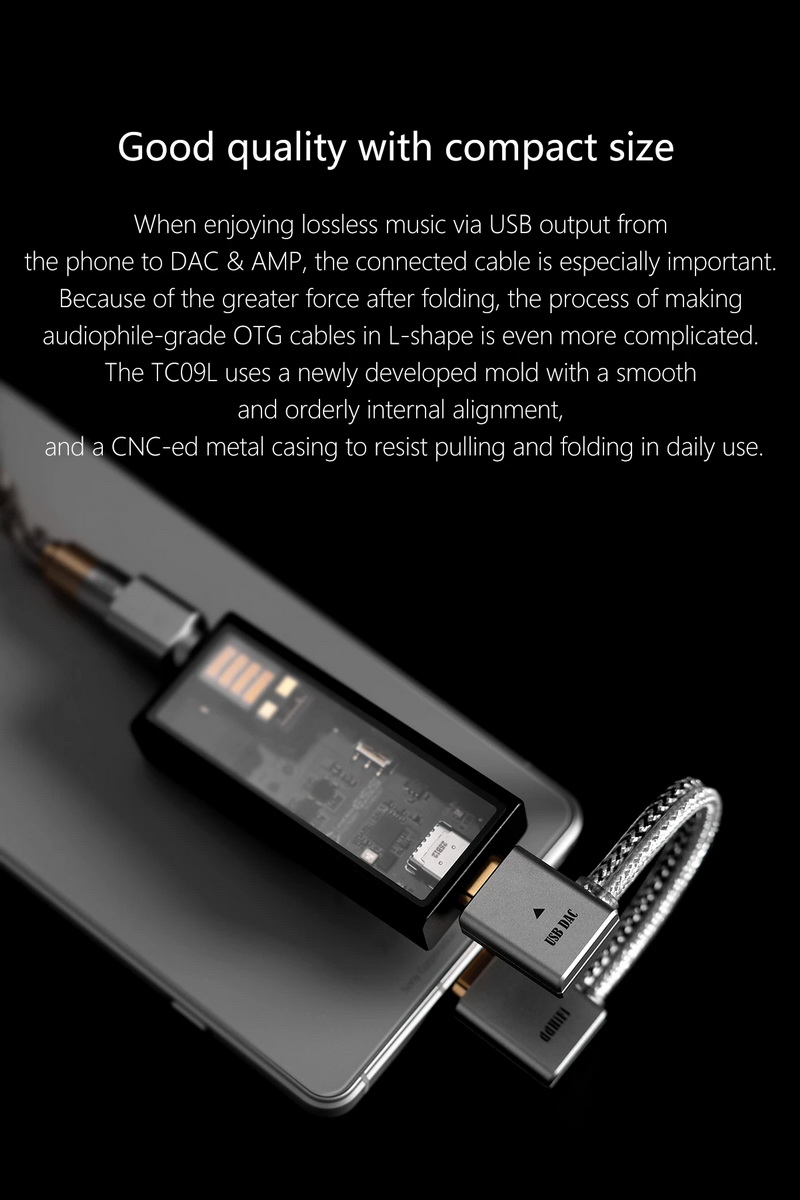 DD TC09L สายแปลง USB TypeC เป็น TypeC OTG (หัวปลั๊กตัว L) สำหรับเครื่องเสียง