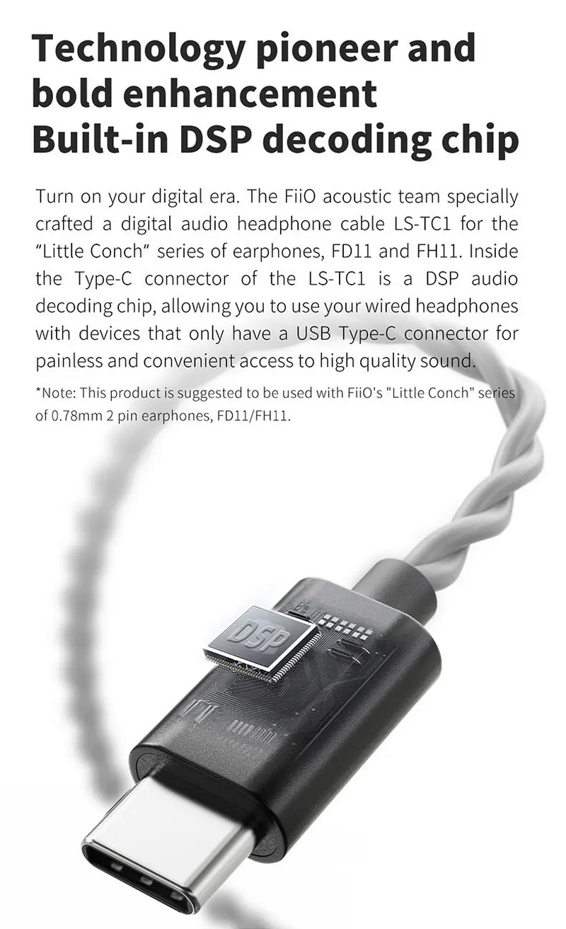 FiiO LS-TC1 สายอัพเกรดหูฟัง OFC โครงสร้าง Litz พร้อมชิปถอดรหัส DSP ในตัว