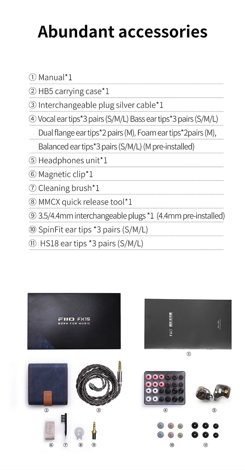 FiiO FX15 หูฟัง Tribrid 6 ไดรเวอร์ 1BA+1DD+4EST รองรับ Hi-Res ประกันศูนย์ไทย