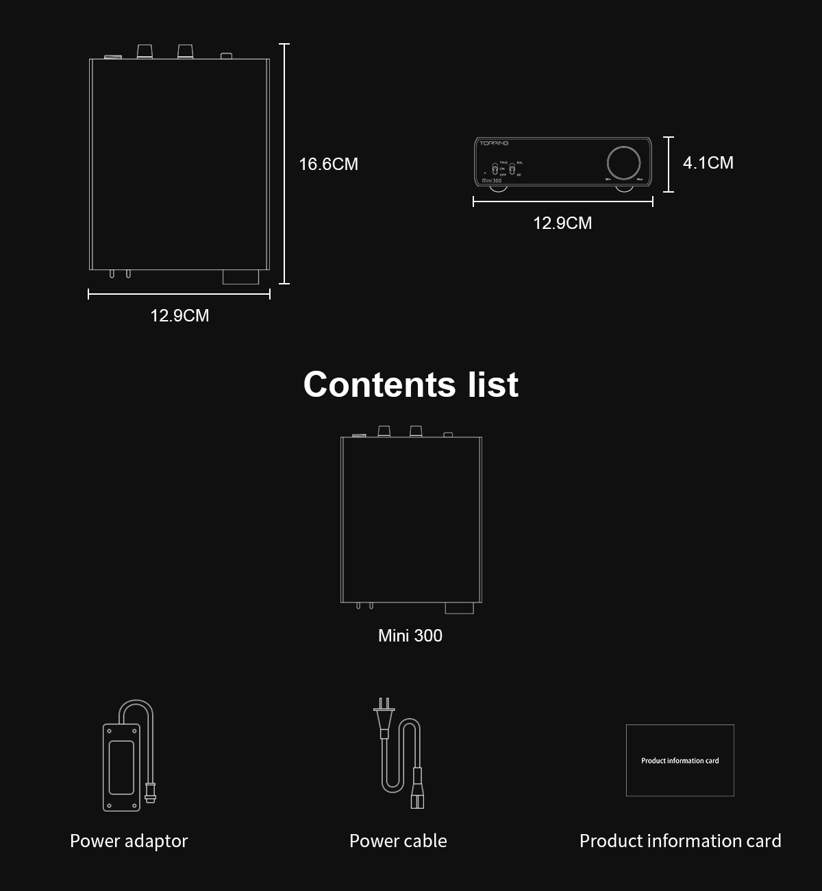 Topping Mini 300 แอมป์ตั้งโต๊ะ ClassD แบบ Fully Balanced รองรับ Hi-Res ประกันศูนย์ไทย