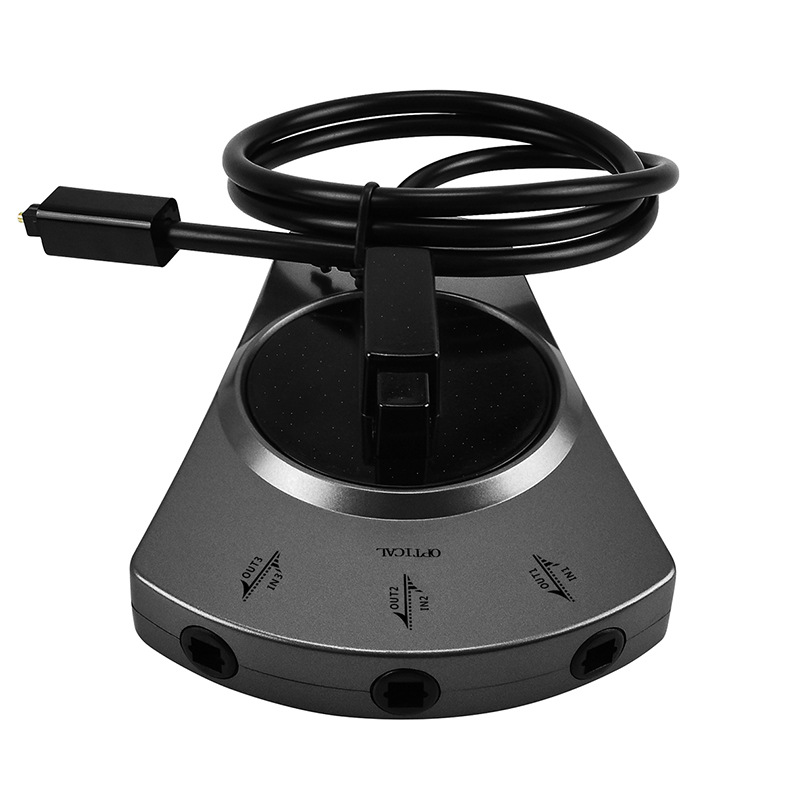 ERTK หัวแปลง Optical Switcher เข้า 1 ออก 3 หรือ เข้า 3 ออก 1 สามารถสลับฝั่งได้ สีดำ แบบมีสายในตัว