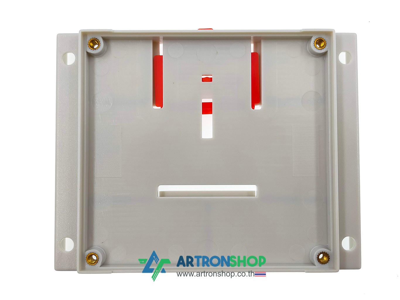 กล่องใส่บอร์ดอิเล็กทรอนิกส์ ติดรางปีกนก ขนาด 115 x 90 มิลลิเมตร ฝาใส