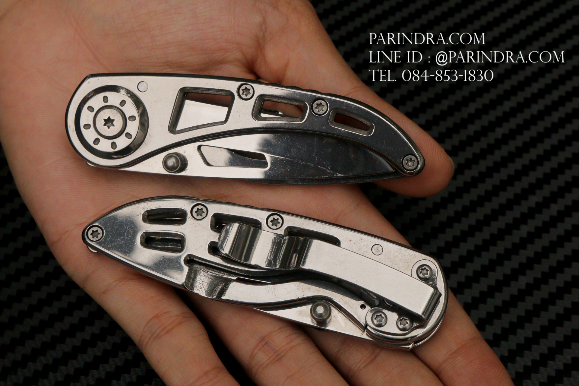 มีดพับเล็ก สีเงินเงา ขนาดเล็ก เน้นพกพา สวยงาม ราคาประหยัด