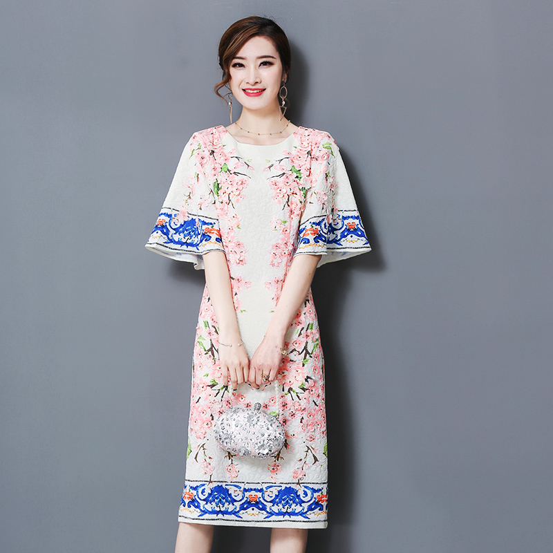 พร้อมส่ง ชุดทำงาน เดรสสุดหรู สไตล์ D&G งานพิมพ์