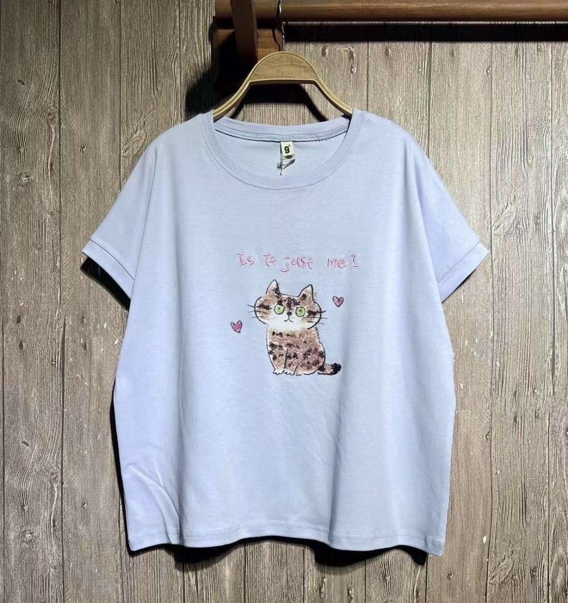 เสื้อยืดลายปักสกรีนลายแมว 9am