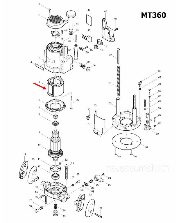 ฟิลคอยล์ เราท์เตอร์ มาคเทค Maktec MT360 [#5] (แท้) ##