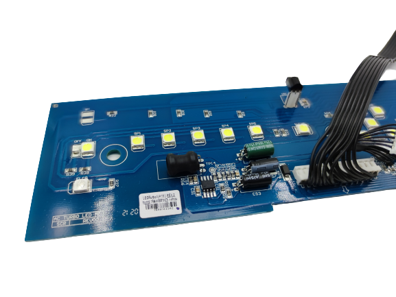 (ยังไม่มีแผนการผลิต พัดลมรุ่นนี้เลิกผลิตแล้ว) บอร์ดพัดลม ไอเย็น Hatari รุ่น AC Turbo1 ส่วน LED แผงน้ำเงิน(แท้) #B2