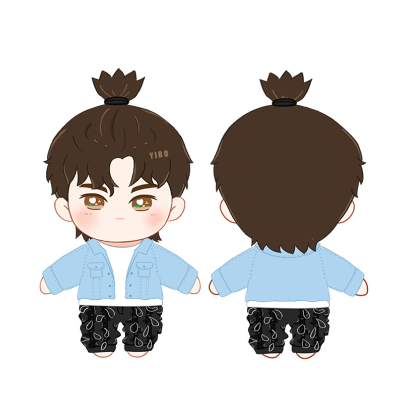 ตุ๊กตาหวังอี้ป๋อ (20 cm.) ชุดแจ็กเก็ตยีนส์ สนามบิน